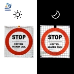 Roll Up Folding Sign - Stop Control Guardia Civil Reflective Folding Warning Sign